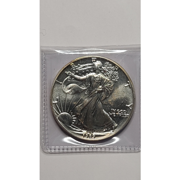 1989 1 Troy oz .999 Pure Silver American Silver Eagle Coin