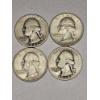 Image 1 : 4 Count 90% Silver Washington Quarters - AFV $1 Total ~