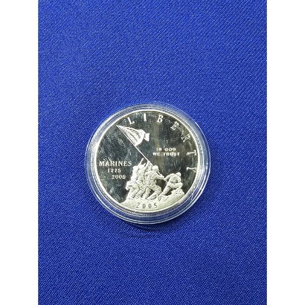 2005- P Marine Corps Uncirculated Silver Dollar - U.S. Mint Commemorative Coin!