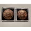 Image 2 : 2 - Exceptional Liberty .999 Fine Copper Coins In High End Holders - Mint Condition