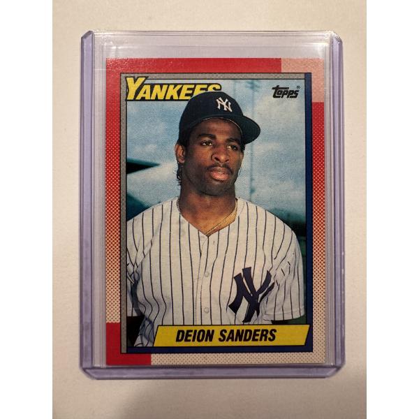 1990 Topps Deion Sanders New York Yankees ROOKIE Baseball Card - Mint Condition
