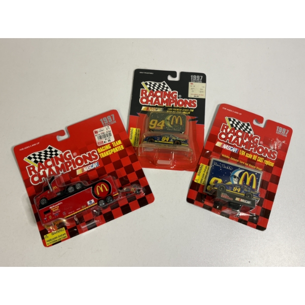 Racing Champions - McDonald's - Nascar Stock Cars - 1997 Editions - 3 Total Cars NIB! - McDonald's