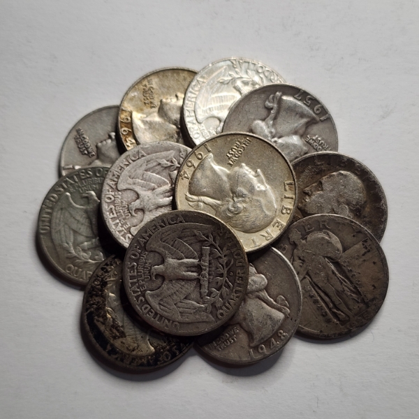 $3.00 Face Value in Assorted 90% Silver United States Quarters