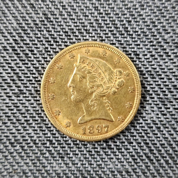 1897 United States Five Dollar Gold Coin ~ AGW: 0.2419oz ~ Only 867,800 Minted