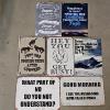 Image 1 : Set Of 7 Assorted Novelty Metal Tin Signs (12x9")