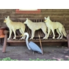 Image 1 : 3 Plastic Coyote Decoys and 1 Plastic Bird Decoy - Goose Deterrent