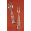 Image 1 : Elegant Set Of Crystal Glass Serving Fork & Spoon 10 Inches Length