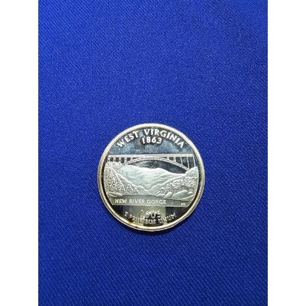 2005 West Virginia Statehood Large Quarter .999 Fine Silver 1 oz Coin