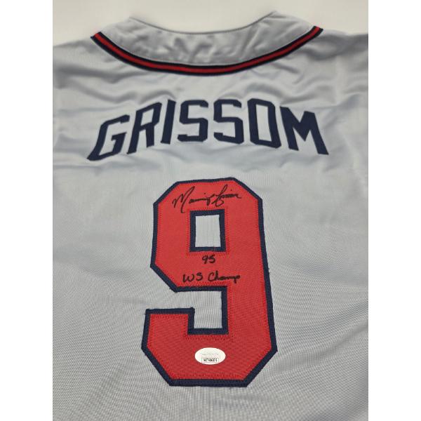 JSA Certified Autographed Marquis Grissom XL Atlanta Throwback Jersey- Excellent Condition!