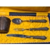 Image 3 : Vintage European .800 Silver Cutlery Set & Copper Tumbler Cup In Presentation Box 