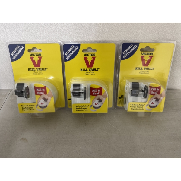 3 - Brand New Victor Kill Vault Mouse Traps - Reusable - Work Great!