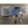 Image 1 : Storage Container With Bungee Cords, Snips, Screws, Kobalt Trim Set & More