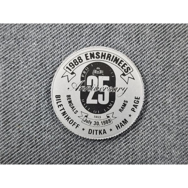 RARE 1988 AFC Hall of Fame Game Tossing Coin -Bengals & Rams - Pro Football Hall of Fame Enshrinees 