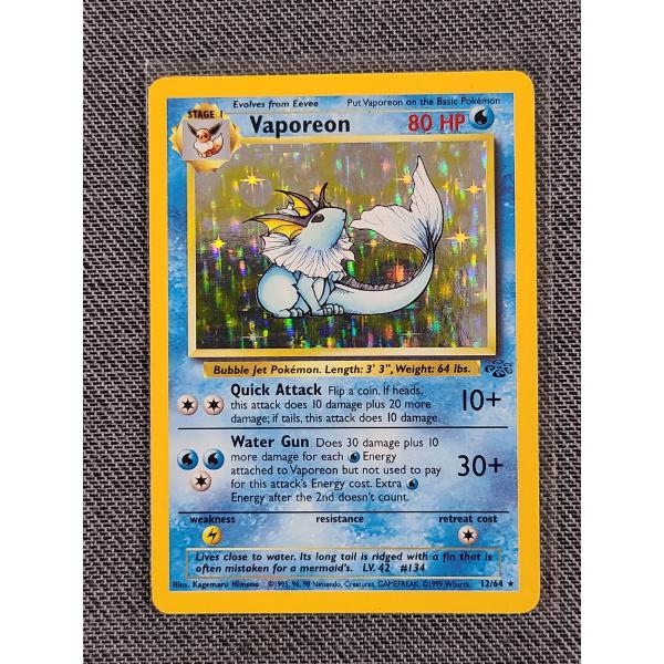 Vaporeon 12/64 Holo Rare Pokemon Jungle Set Trading Card
