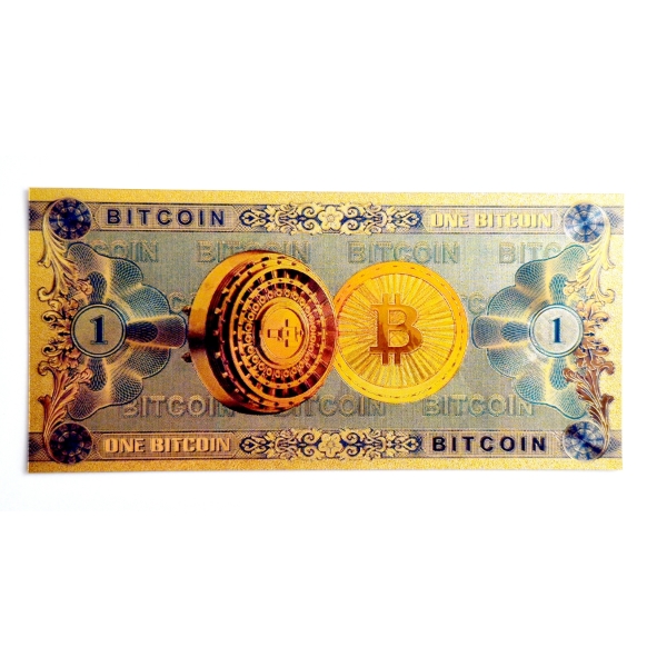 ONE "BITCOIN" Gold Foil Note - 24k (.999) Gold Foil They weigh approximately 3 - 4 grams