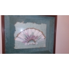 Image 2 : 2 Pc Framed Hand Painted Art - Depictind Folds / Fan As Shown 14" by 16" Overall - Nice Decor items