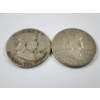 Image 2 : Two 90% Silver United States Franklin Half Dollars ~ 1951 & 1963-D ~ $1.00 Face Value