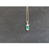 Image 3 : Nice Matching Set of 10K Gold w/ Emerald-Colored Stones Stud Earrings and ~16in Necklace TW: 3.6g