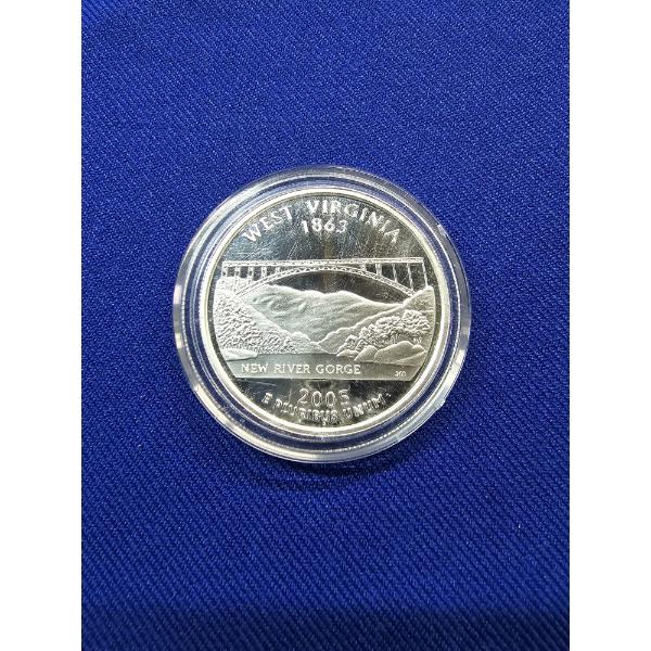 2005 1 oz .999 Fine Silver Statehood West Virginia Quarter Replica