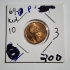 Image 1 : United States 1969 Lincoln Penny RED ~ Brilliant Uncirculated 