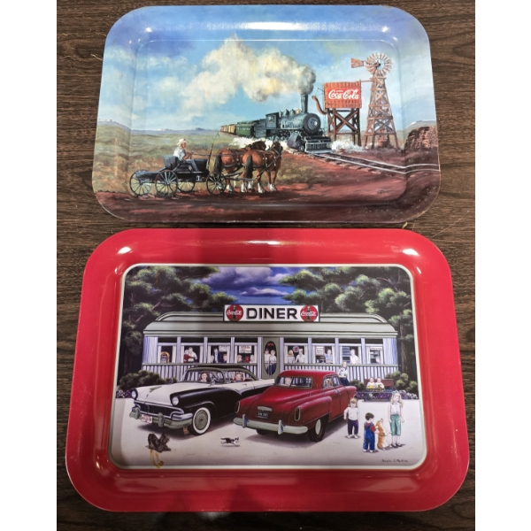 2 Coca Cola Trays - 13x17.5 - Lasting Images and Lost in the Fiftys