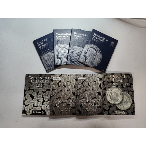 Lot of (8) Empty Coin Collection Books - Excellent Condition! 