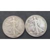 Image 1 : U.S 1944 & 1945 Walking Liberty 90% Silver Half Dollars - Face Value: $1.00