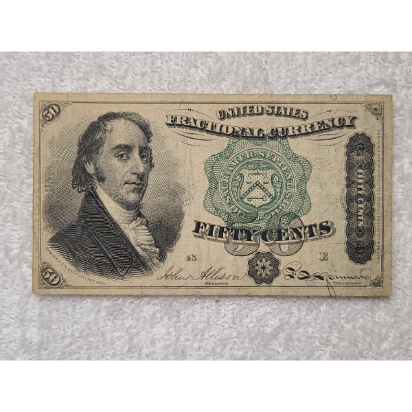 1873 United States Fifty Cents Fractional Currency 4th Issue - In Great Shape!