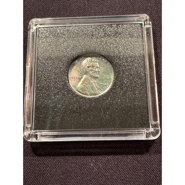 1943 United States Lincoln One Cent Steel Penny In Protective Holder - Mint Condition