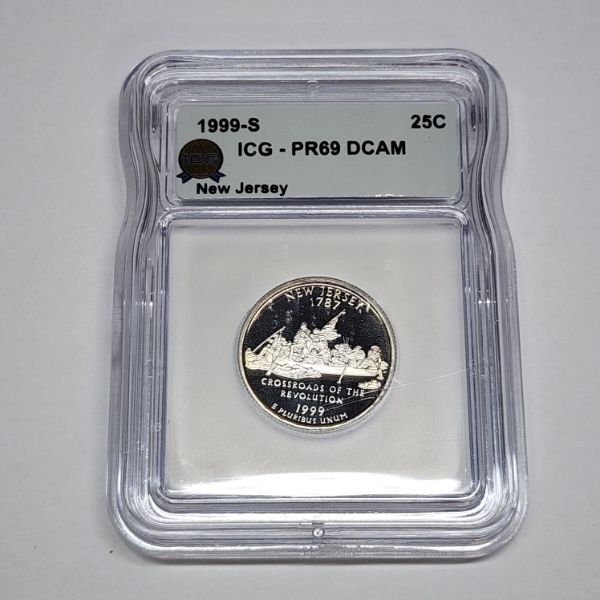1999-S U.S. New Jersey State Quarter - ICG PR 69 DCAM