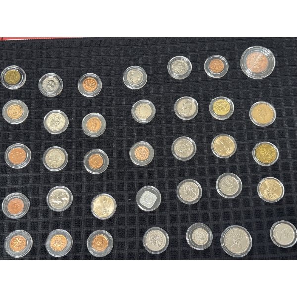 	Unique Coin Collection Of Various Sizes And Face Values, 35 Coins - Mint Condition