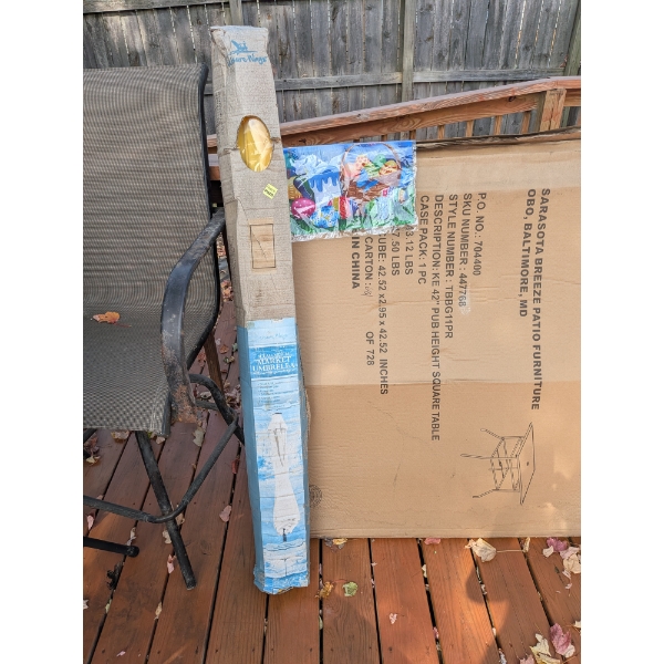 New in Box Patio Table & Umbrella