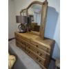 Image 1 : Ladies Solid Oak Dress & Mirror _ Matching Sleigh Bedroom Suiite - 67 x 30 x 17