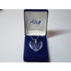 Image 1 : Vintage "Hallmark Little Gallery" Lead Crystal Heart Pendant on 21" 6.3g Sterling Silver Chain