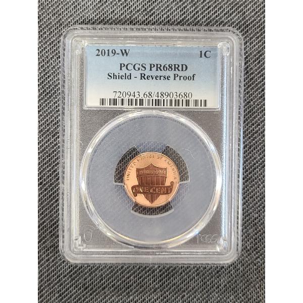 PCGS PR68RD 2019-W Shield Penny - Reverse Proof! Beautiful Coin!