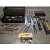 Image 2 : Gray Metal Tool Box With Tray. Includes Great Collection Of Useful Tools, Including Wrenches, Pliers