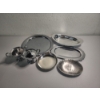 Image 1 : Assorted Serving Trays, Creamer and Sugar Bowl: Including Pewter and Silver-Plated