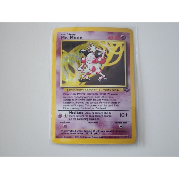 Vintage 1999 Pokemon Trading Card - Mr. Mime #6/64 - In Holder