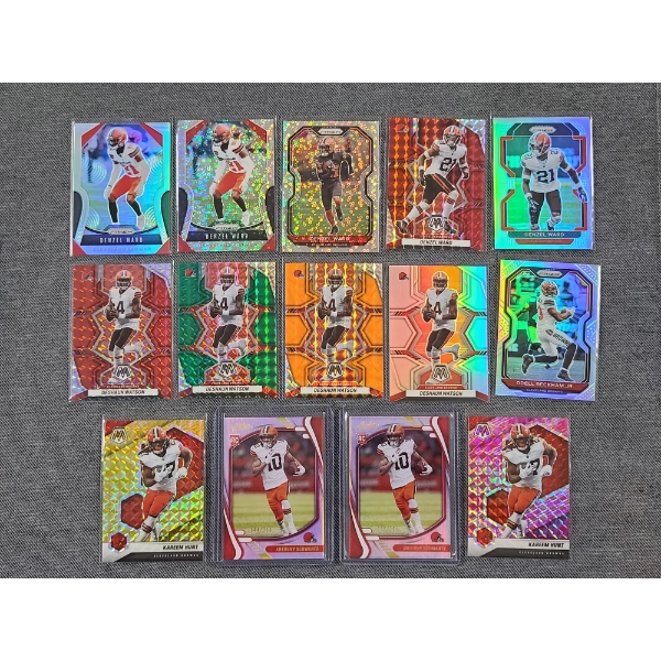 14 Cleveland Browns Near Mint Assorted Refractor & Rookie Trading Cards Ft. Numbered Cards & More!