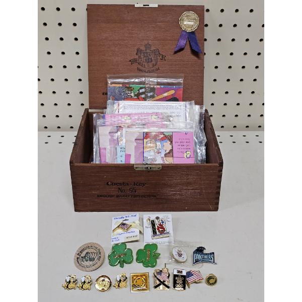 Large Assortment of Lapel Pins and Other Collectible Items