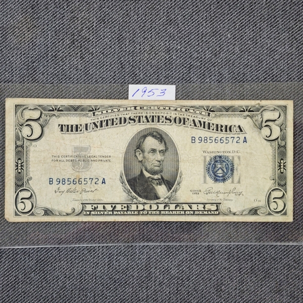 Nice 1953 United States Blue Seal Silver Certificate Note