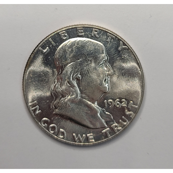 United States 1962-D Franklin 90% Silver Half Dollar 