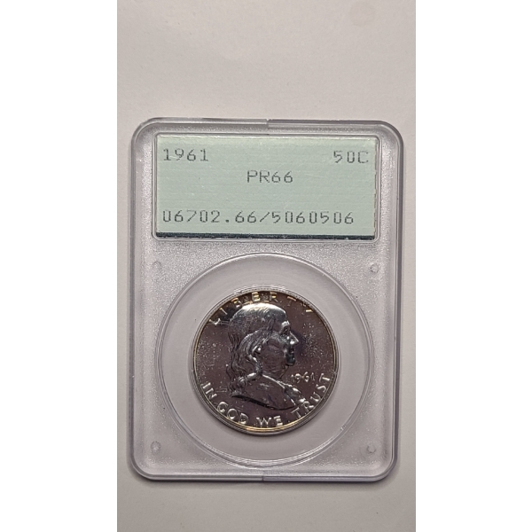 PCGS 1961 PR66 90% Silver Franklin Half Dollar 