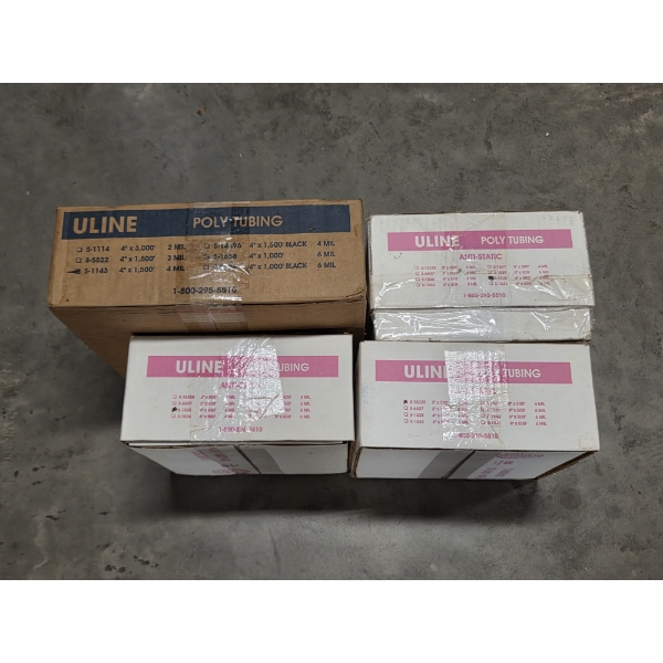 Four New Boxes Of Uline Poly Tubing