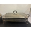 Image 3 : Silver-plated dishes with glass dishes - 4 Silver-plate - 2 Glass Dishes - Serving Platter & Bowl 