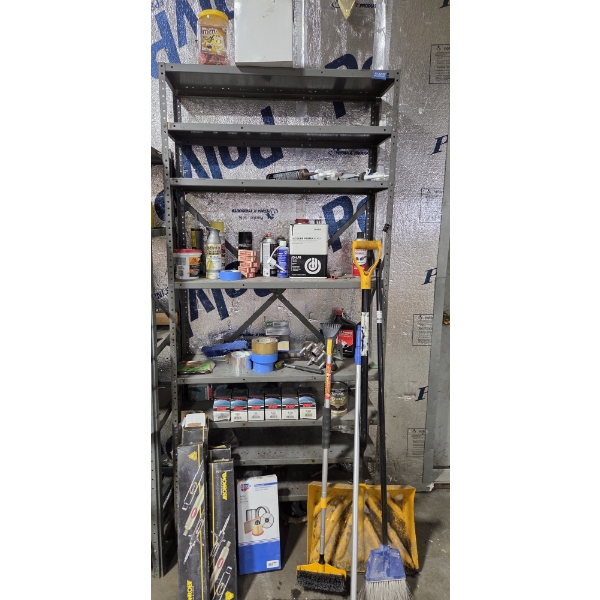 Pick Up Off Site- 115 Ely St. Alliance Oh. 68'' Metal Shelf With All Contents Shown!