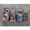 Image 1 : Vintage Glass Jars Filled With Collections Including Keys, Chips & Matchbooks 