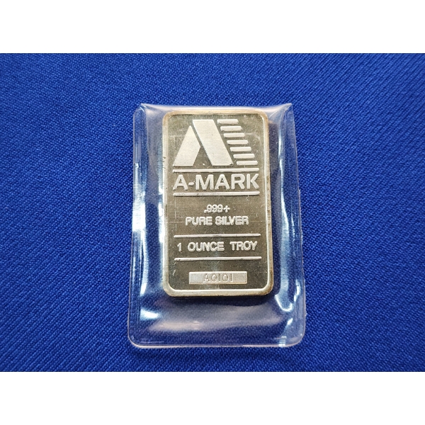 A-MARK 1 Troy Ounce .999+ Pure Silver Bar 