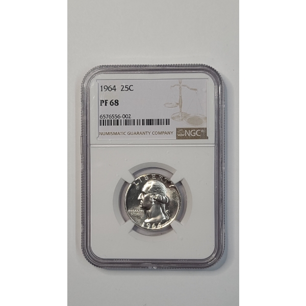 NGC 1964 PF 68 90% Silver Washington Quarter