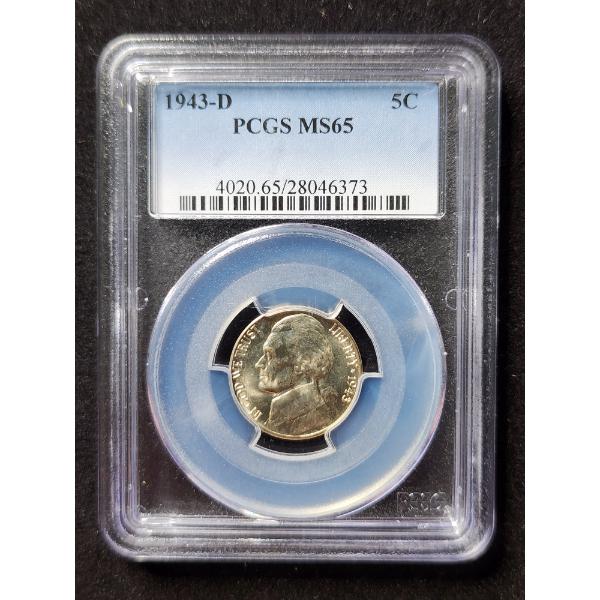 PCGS MS65 Graded 1943-D Jefferson Nickel 